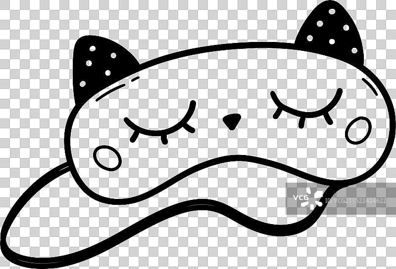 带猫耳朵的可爱睡眠眼罩图片素材