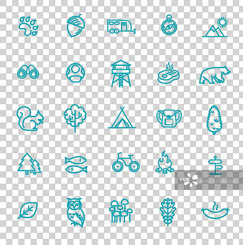 森林露营与户外活动图标图片素材