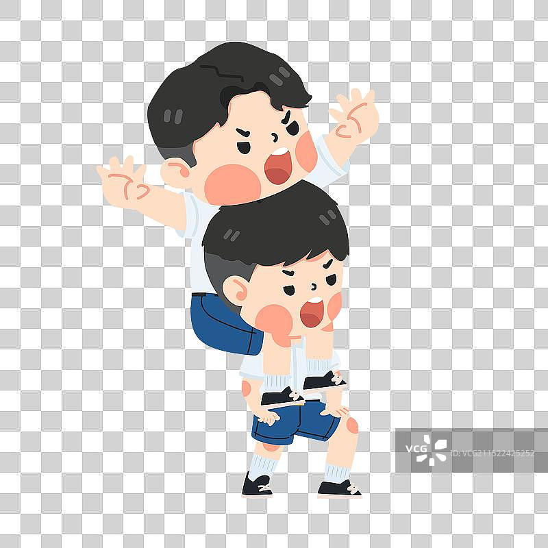 孩子背着最好的朋友图片素材