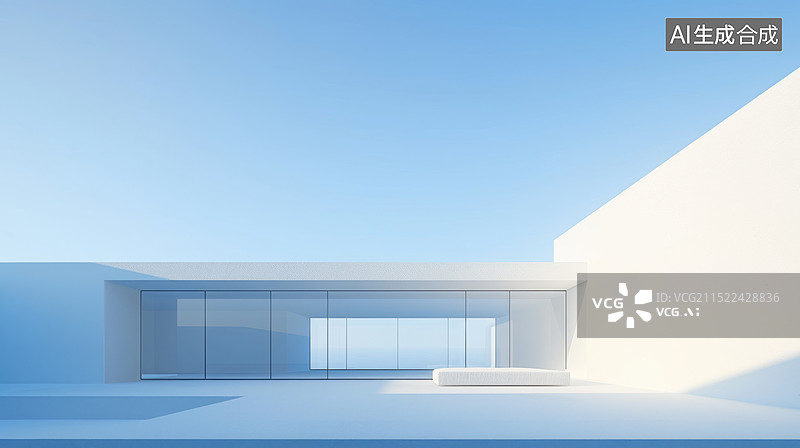【AI数字艺术】白色现代酒店民宿游泳池图片素材