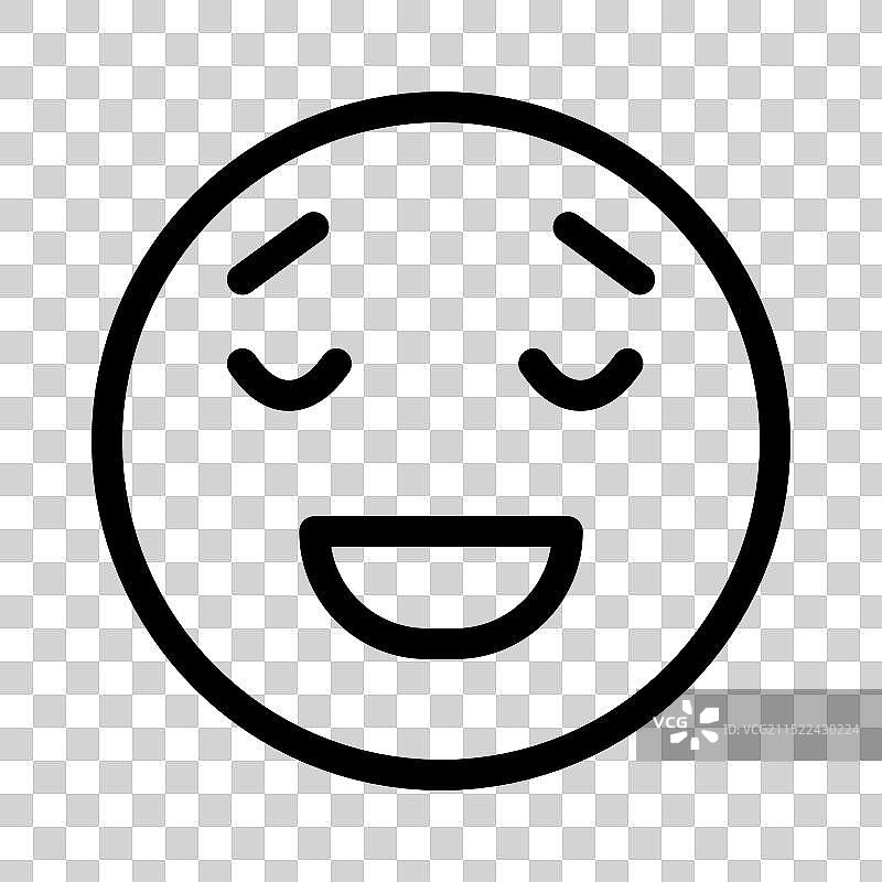 黑色平静表情符号图标线性Logo标志图片素材