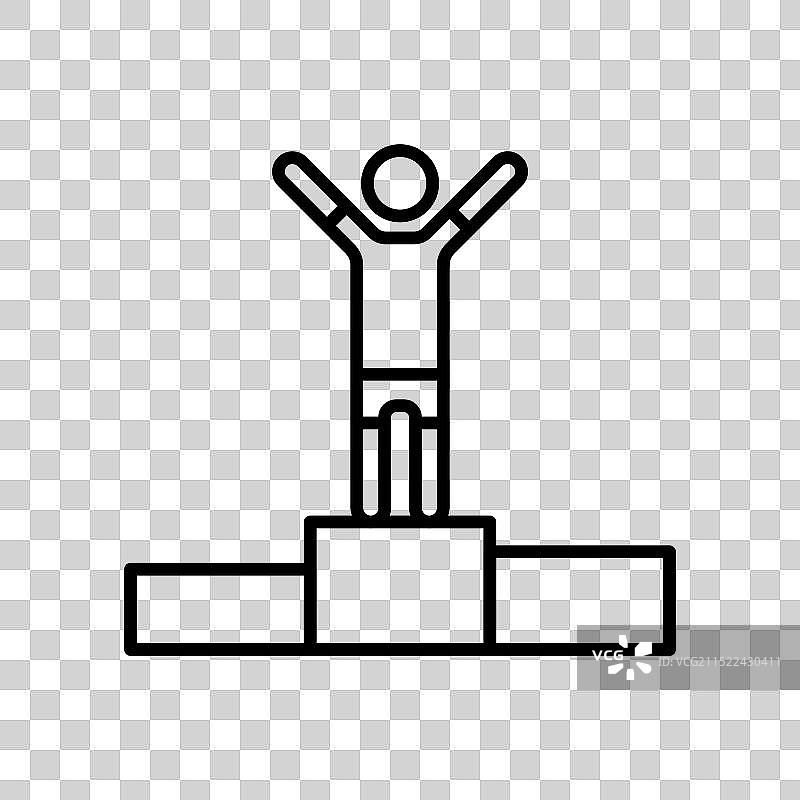 黑白冠军线性标志图片素材