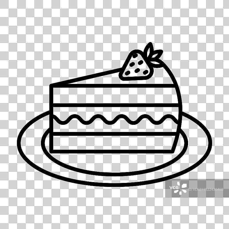 黑白芝士蛋糕线性标志图片素材