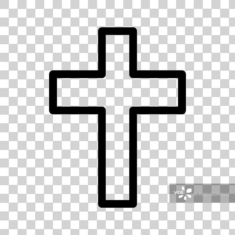 黑色基督教十字架线性标志图片素材