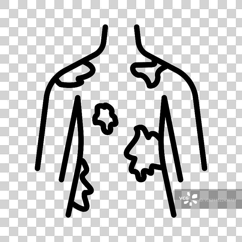 黑色接触性皮炎线性图标标志图片素材