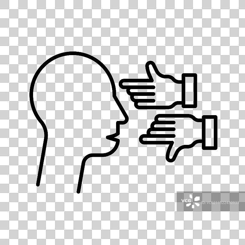 黑白线性标志中的评论图标图片素材