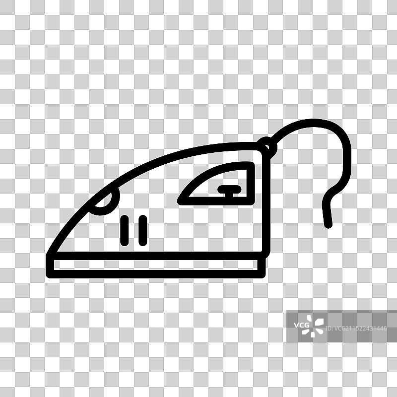 黑色电熨斗线性标志图片素材