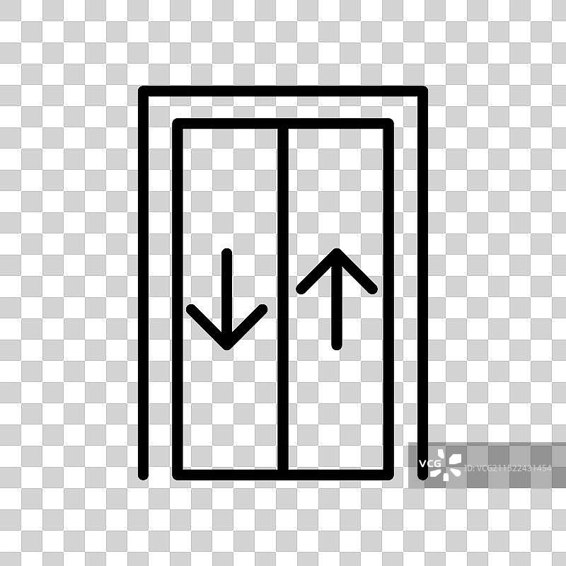 黑白电梯升降线性标志图片素材