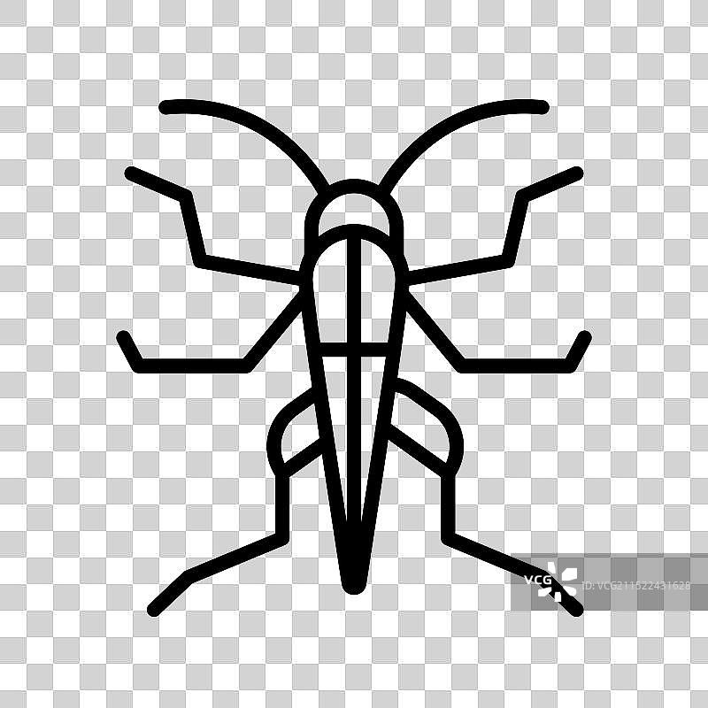 黑色蚂蚱线性logo标志图片素材