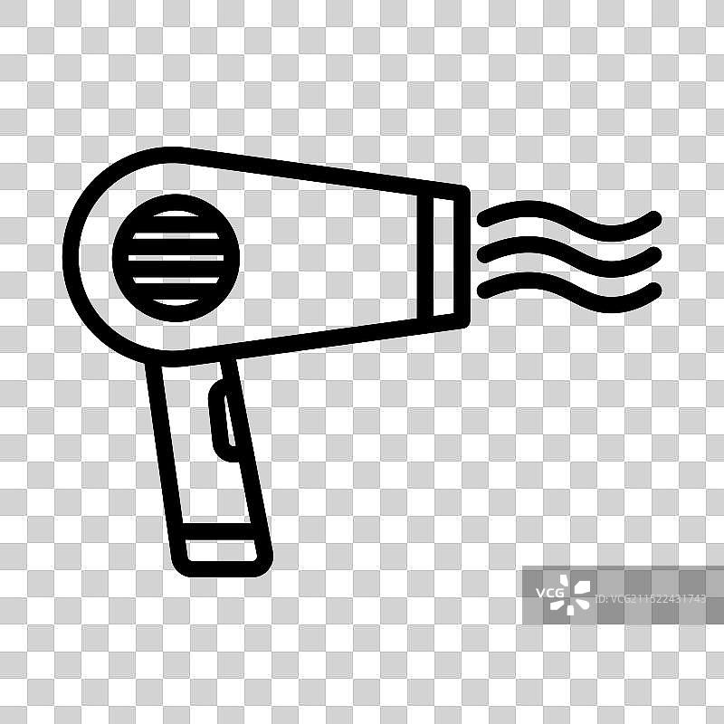 黑白吹风机线性图标标志图片素材