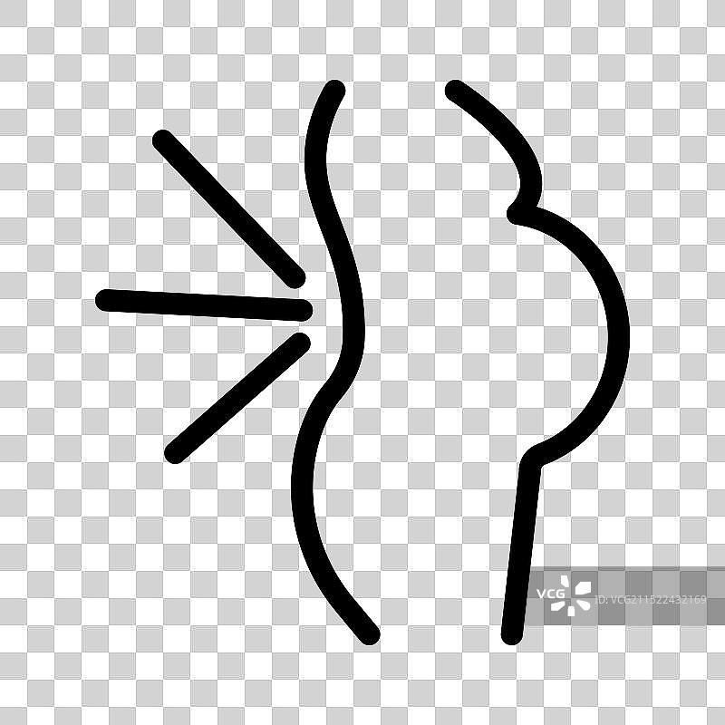 孕妇背痛线性标志图片素材