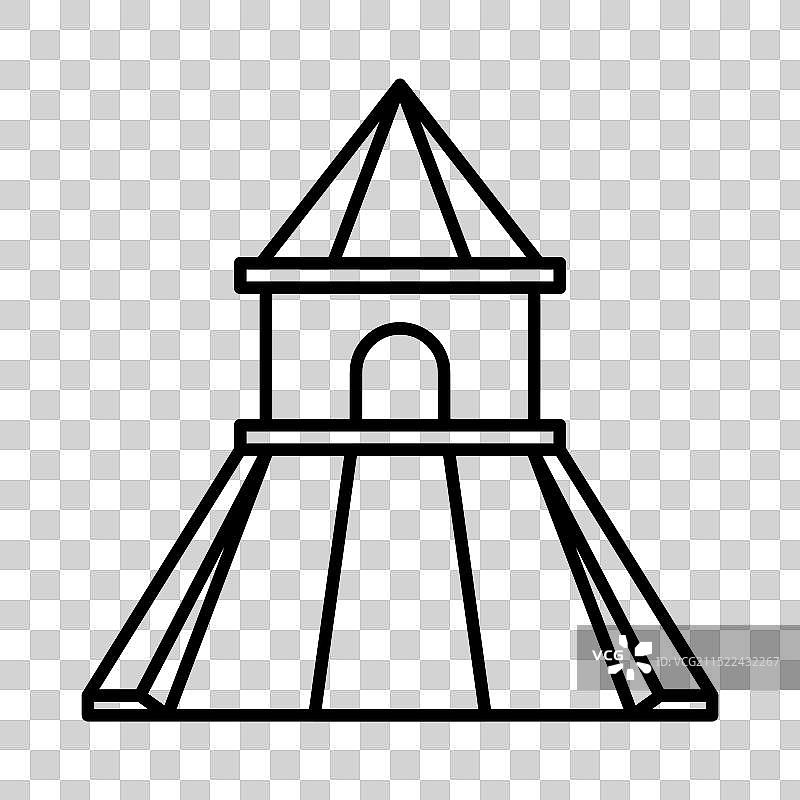 黑色儿童滑梯线性标志图片素材