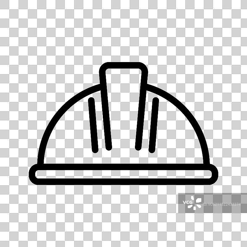 黑色安全头盔线性图标图片素材