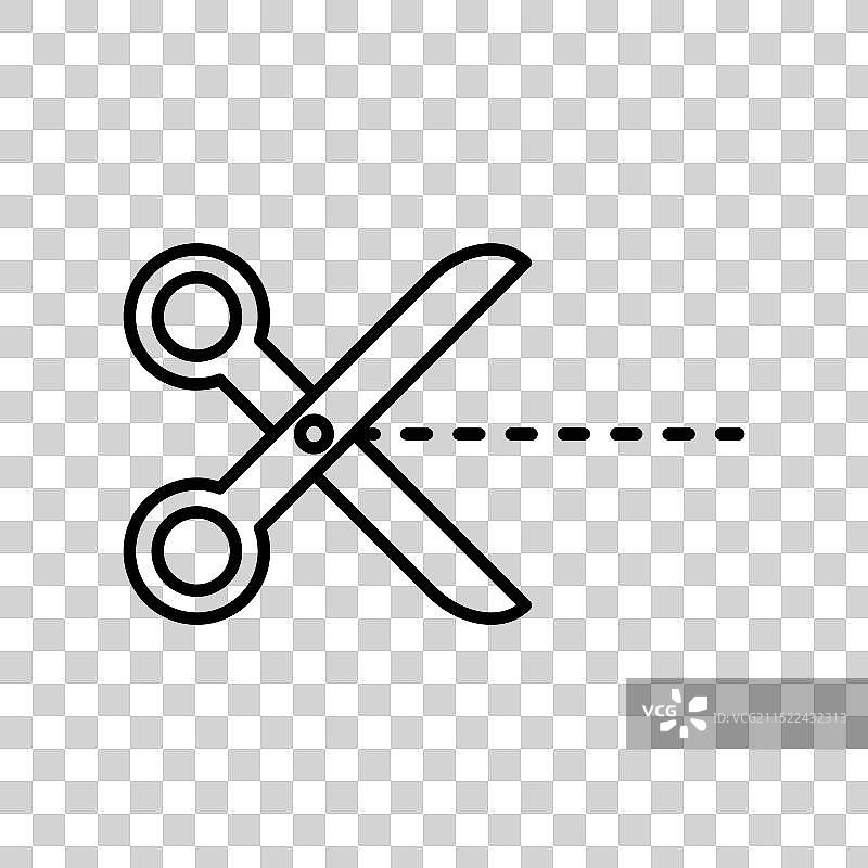 黑色剪刀修剪线性标志图片素材
