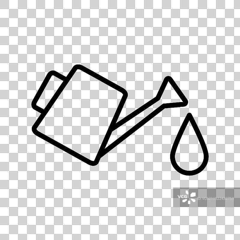 黑色浇水壶线性图标标志图片素材