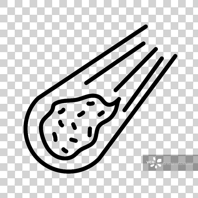 黑白线性陨石图标标志图片素材