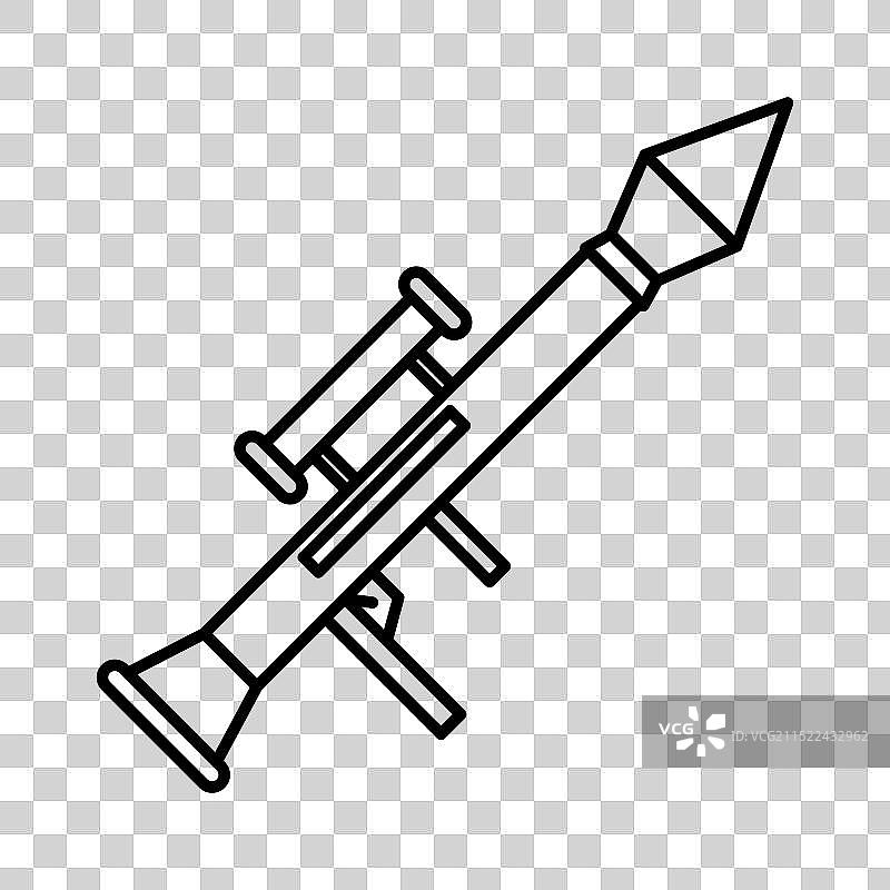 黑白火箭筒图标线性标志图片素材