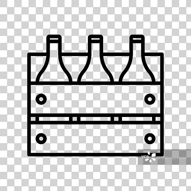 黑色篮子里的啤酒瓶线性Logo标志图片素材