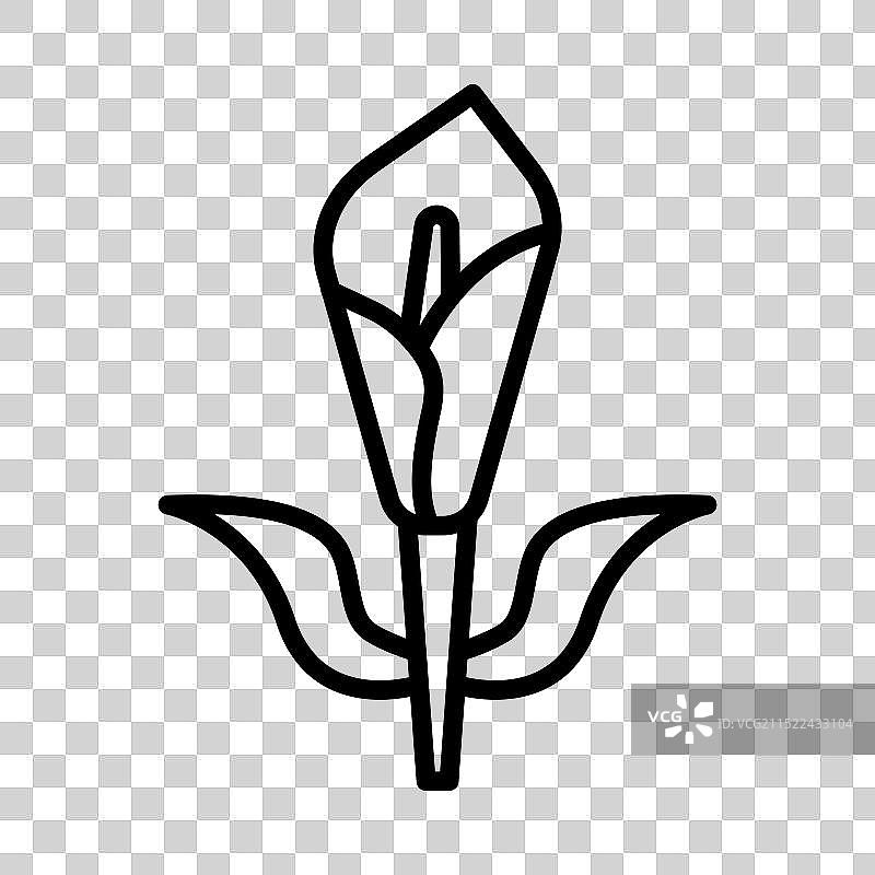 黑白线性马蹄莲图标Logo图片素材