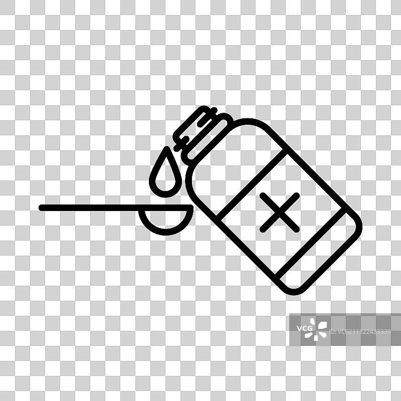 黑白线性止咳糖浆标志图片素材