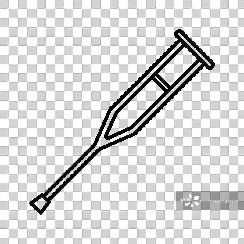 黑白线性拐杖标志图片素材