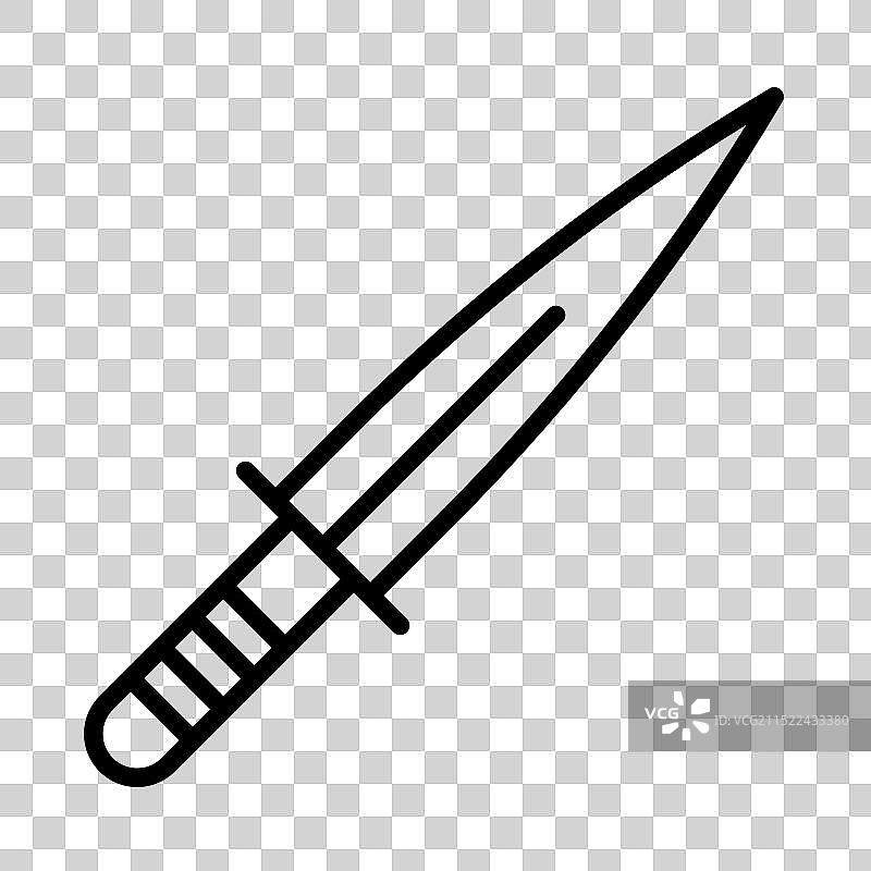 黑白线性匕首图标标志图片素材