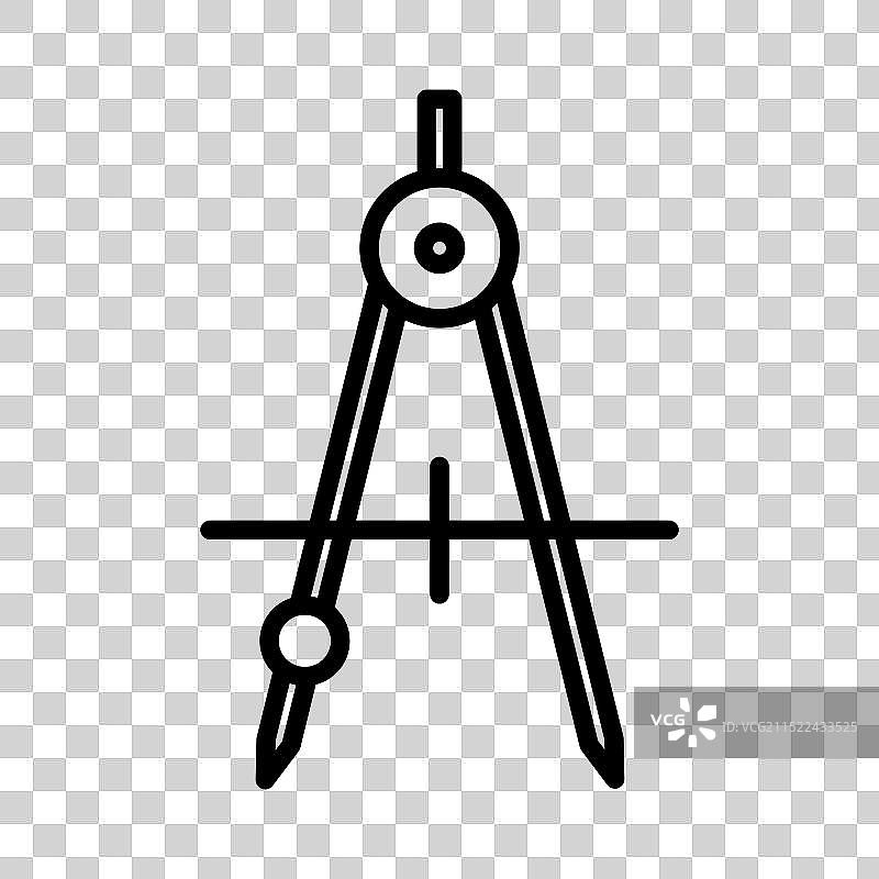 黑色指南针线性标志图片素材