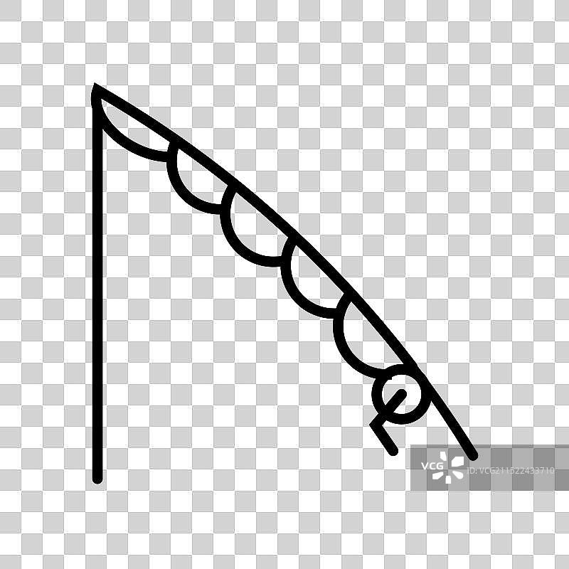 黑色钓鱼竿线性logo标志图片素材