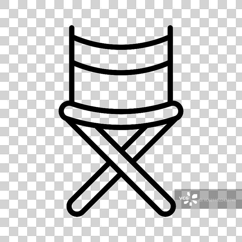 黑色折叠椅图标线性标志图片素材