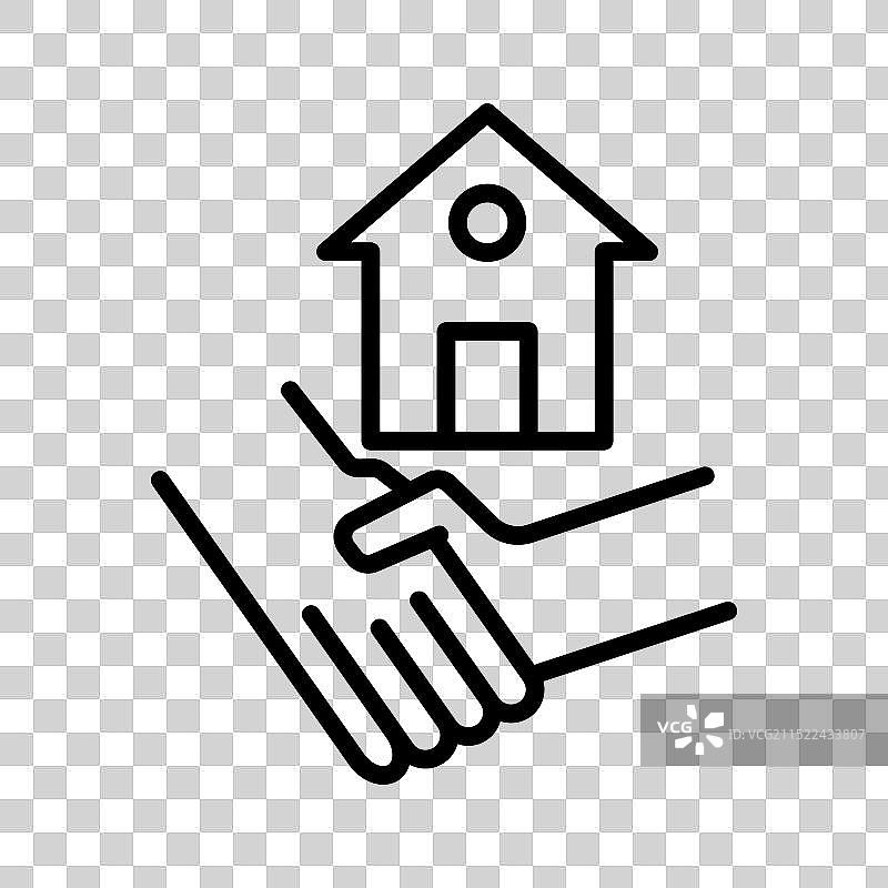 黑色房屋交易线性logo标志图片素材