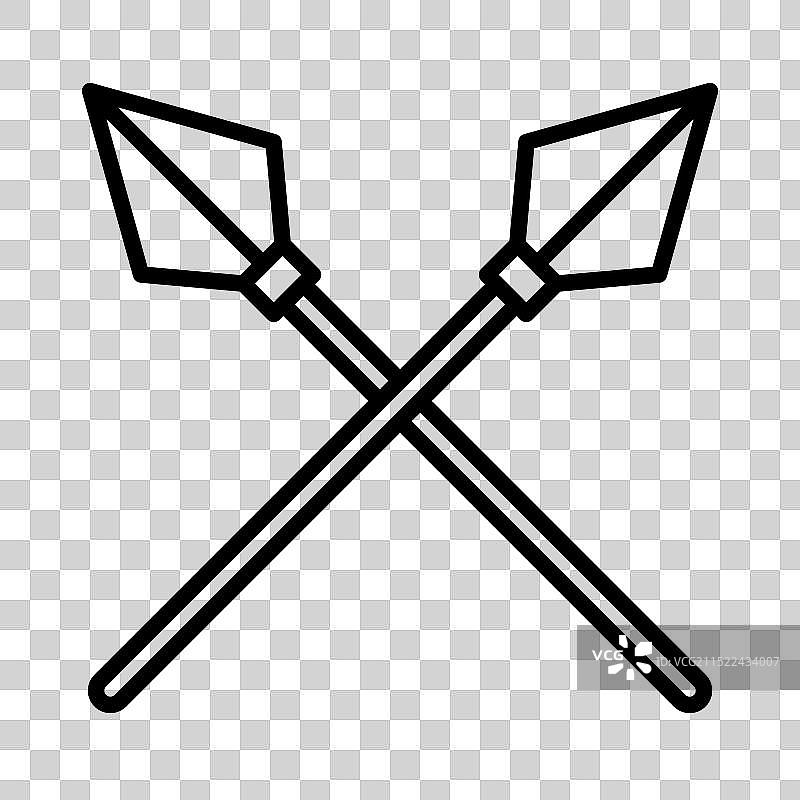 黑色和白色线性标志中的枪标志图片素材