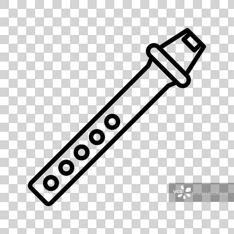 短笛线性Logo黑白标志图片素材