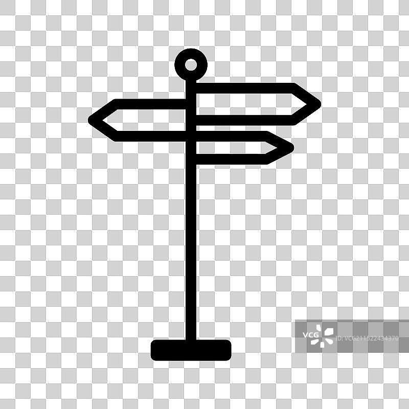 黑白路标线性图标标志图片素材