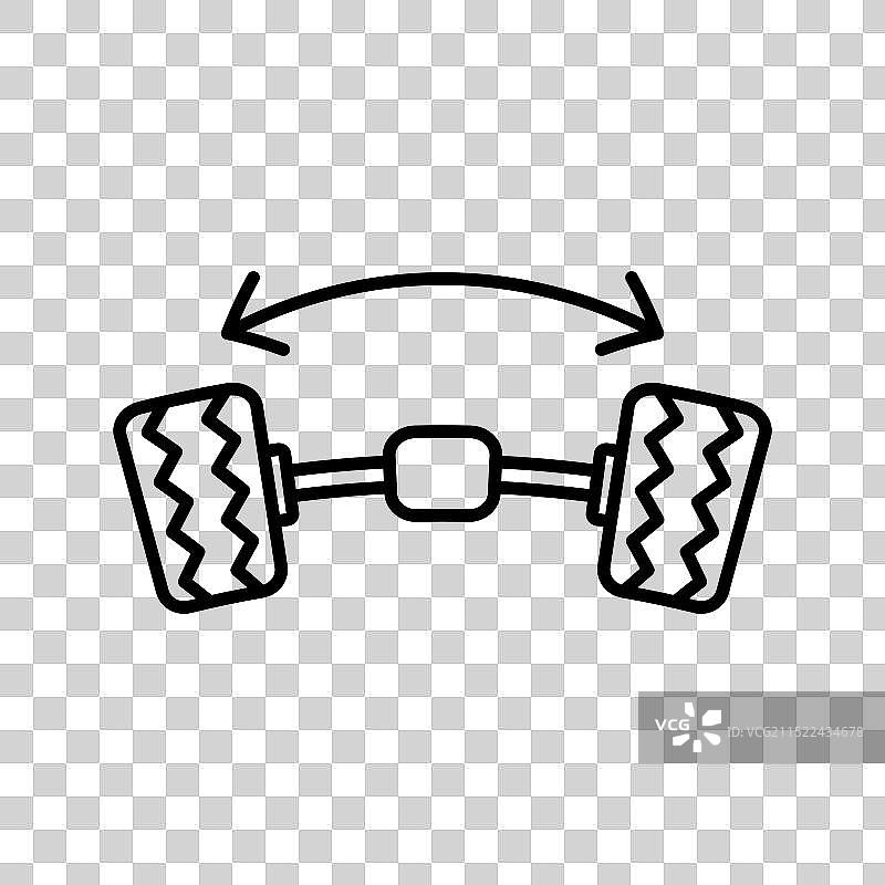 黑色车轮定位线性图标图片素材