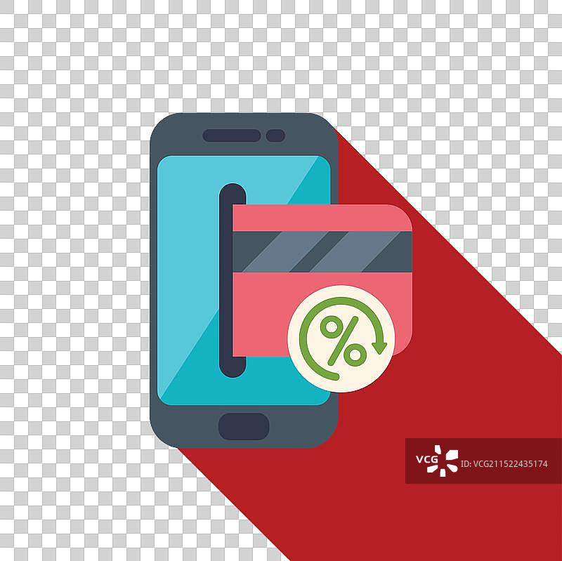 智能手机显示信用卡和绿色背景图片素材