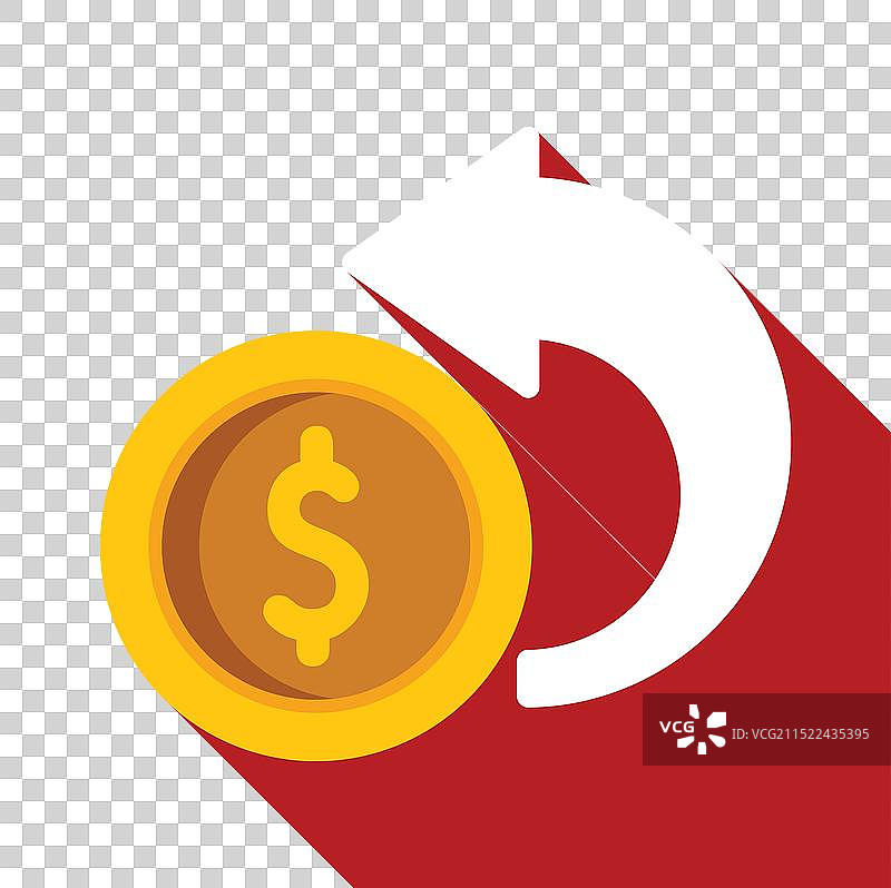 白色箭头围绕着金币图片素材