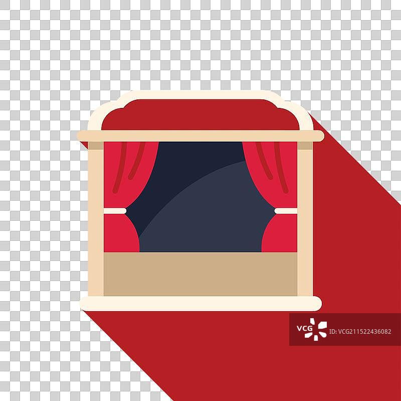 带有红色窗帘和长阴影的剧院舞台图片素材