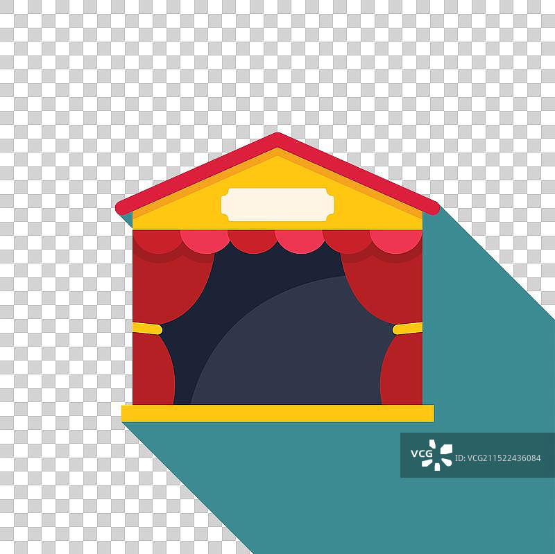 等待表演的红色幕布木偶戏舞台图片素材