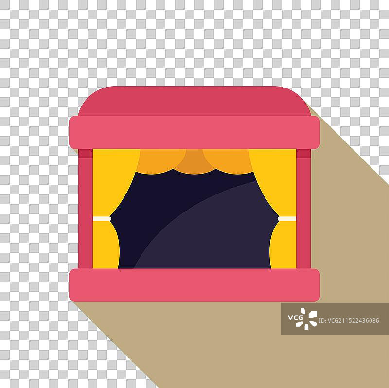 粉色木偶剧舞台与黄色幕布图片素材