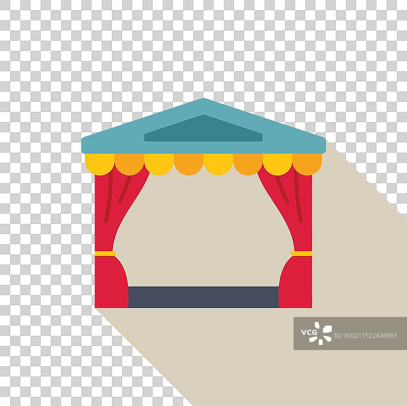 带有红色幕布的街头剧院舞台图片素材