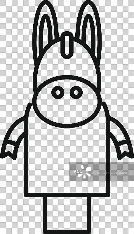 伸出双臂的可爱机器人驴图片素材