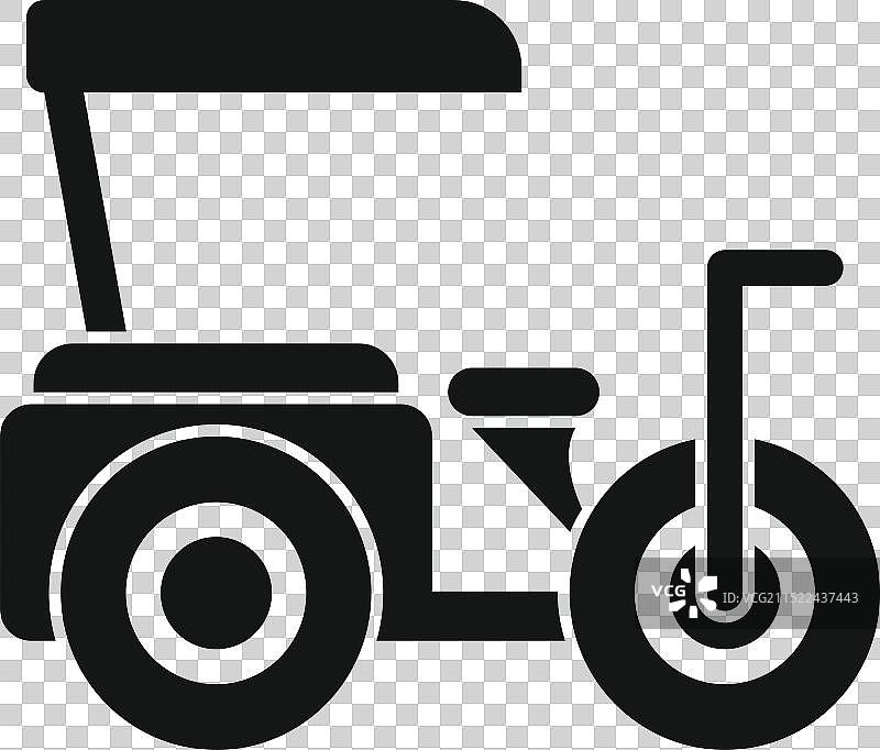 带顶棚的现代三轮高尔夫球车图片素材