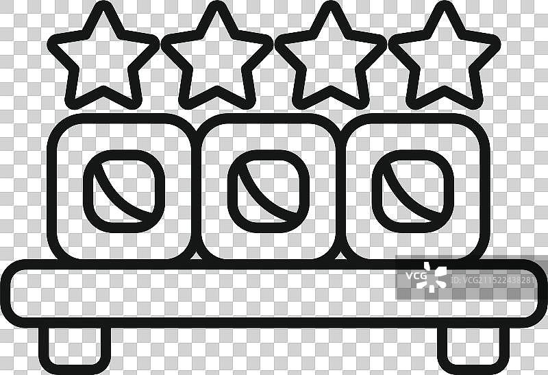 木质表面上的五星寿司卷图片素材