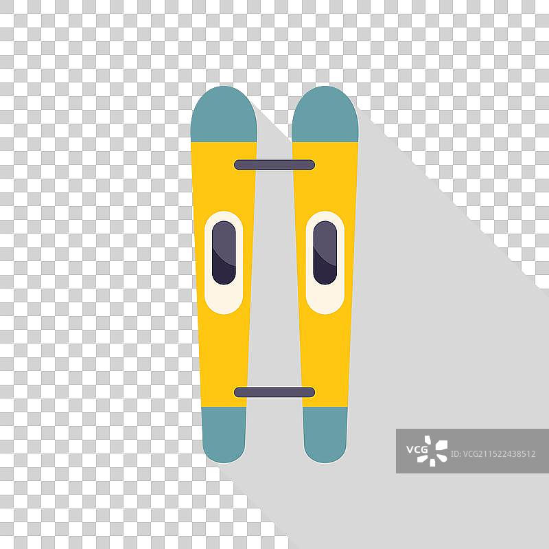 用于在水上快速行驶的一对黄色滑水板图片素材