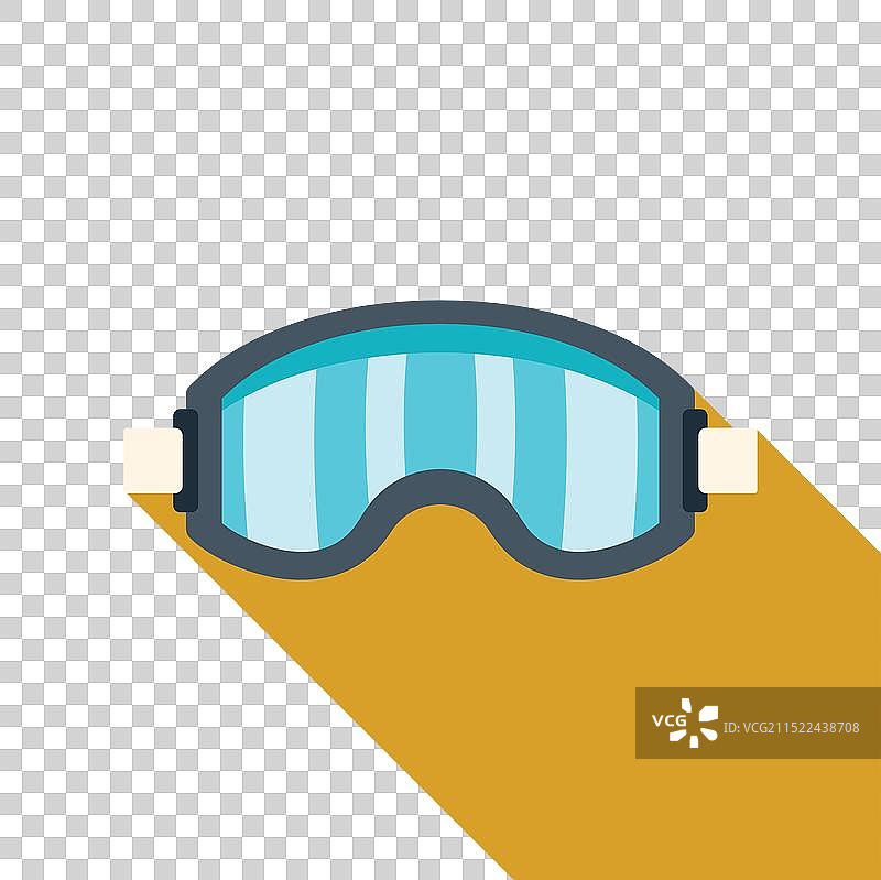 黄色背景上的蓝色滑雪镜图片素材