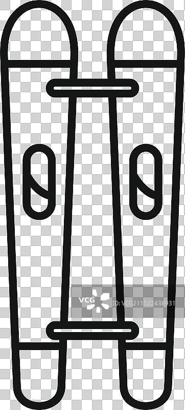 冬季竖立的一对滑雪板图片素材