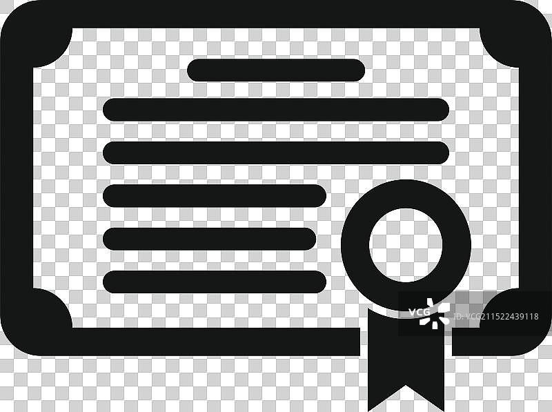 带绶带和印章的官方证书图标图片素材