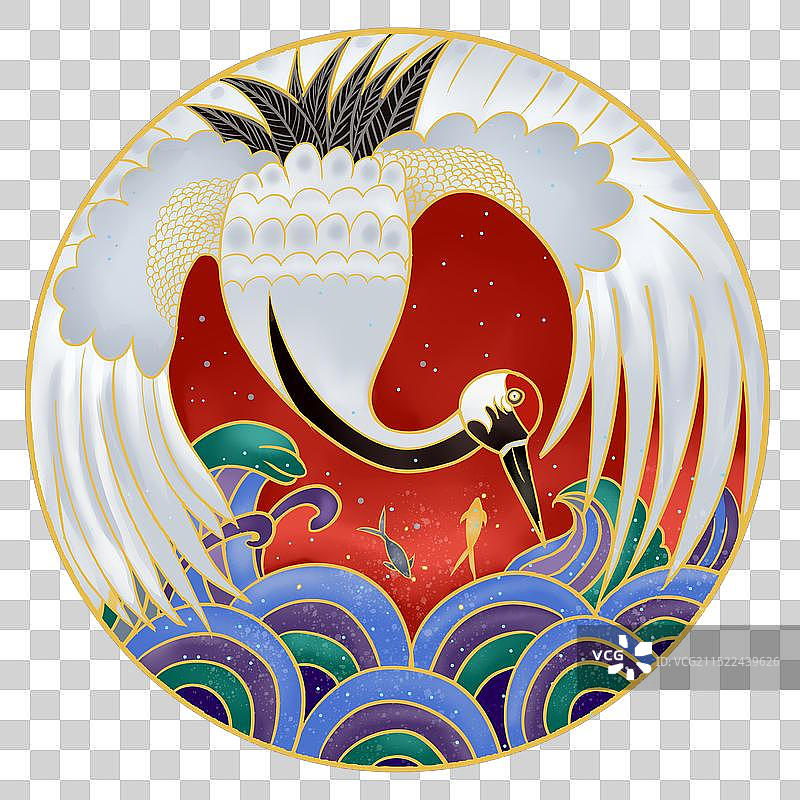 国潮装饰仙鹤图片素材