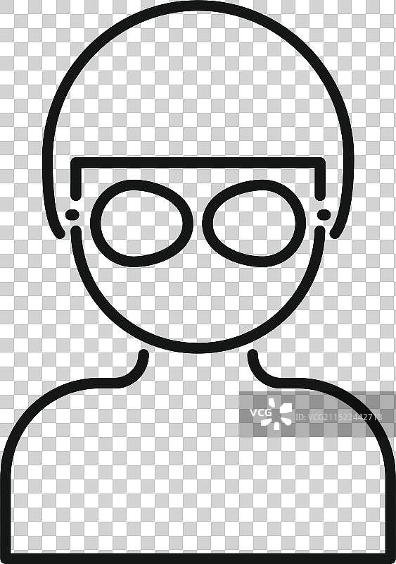 戴游泳帽的游泳者线条画图片素材