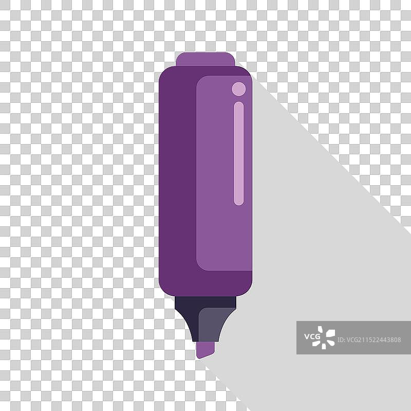 紫色马克笔绘制线条，笔帽打开图片素材